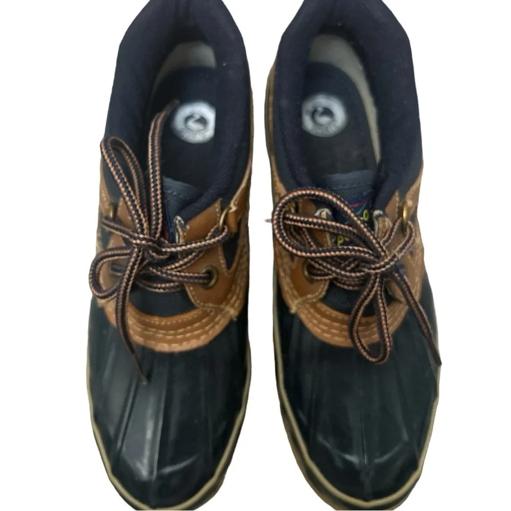 RAIN GUARD Sporto Women's Size 6 Duck Boots Brown Navy Thermolite Waterproof
